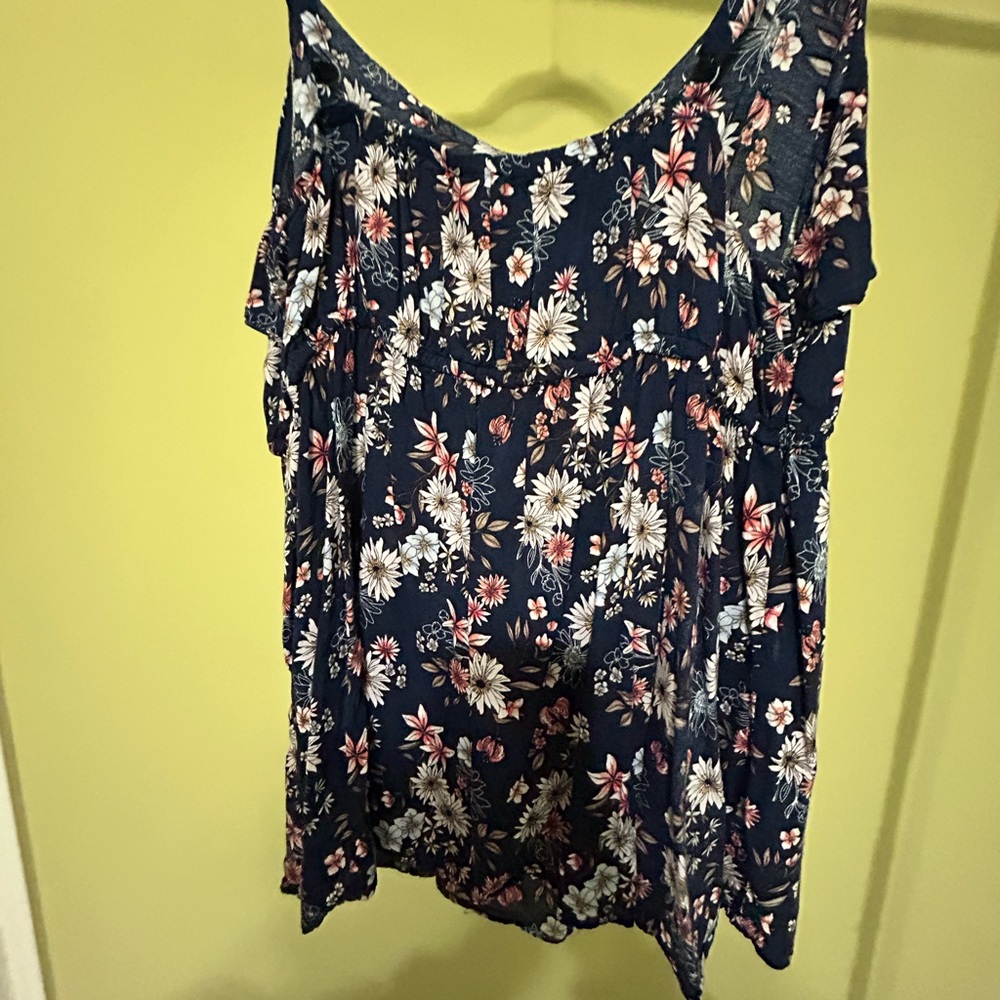 Torrid Navy Floral Blouse